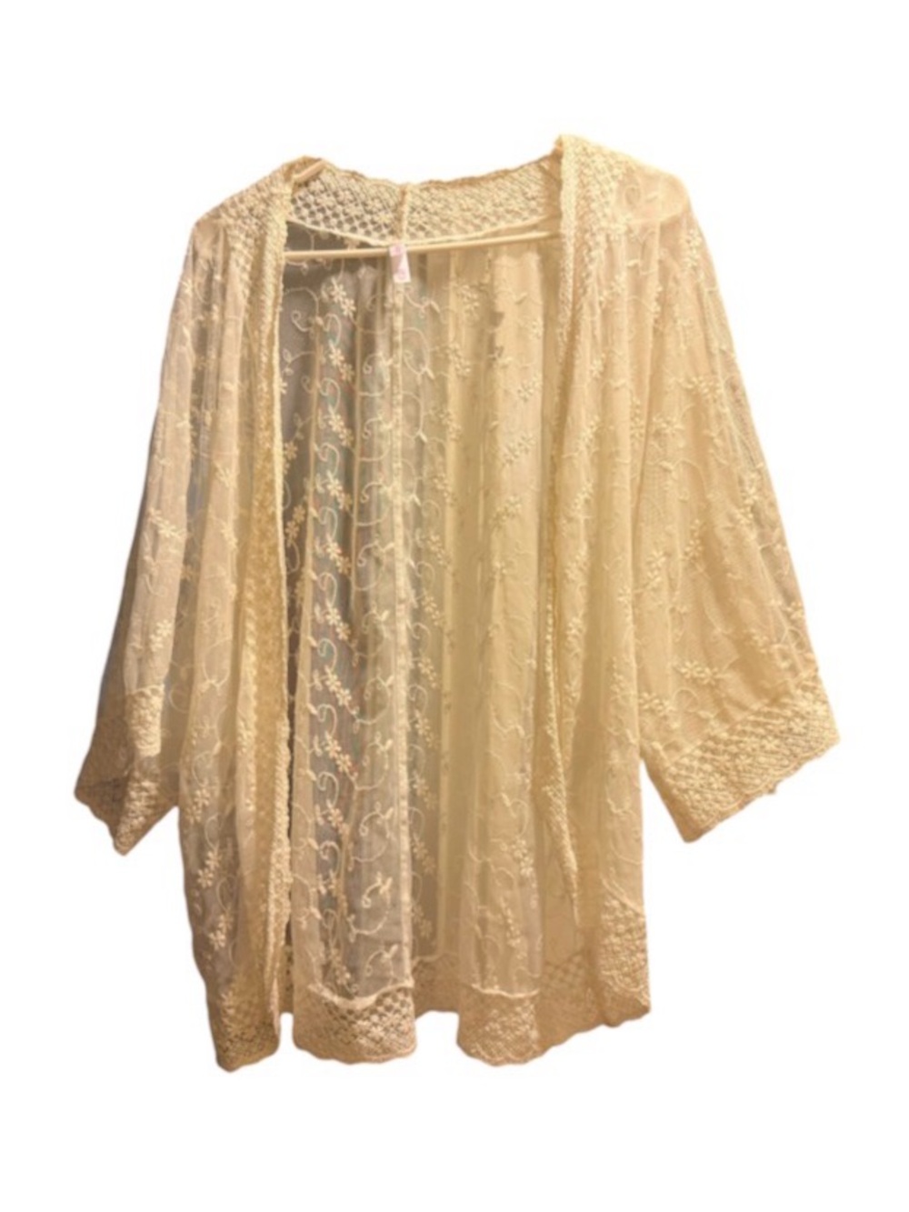 Sheer White Lace Kimono